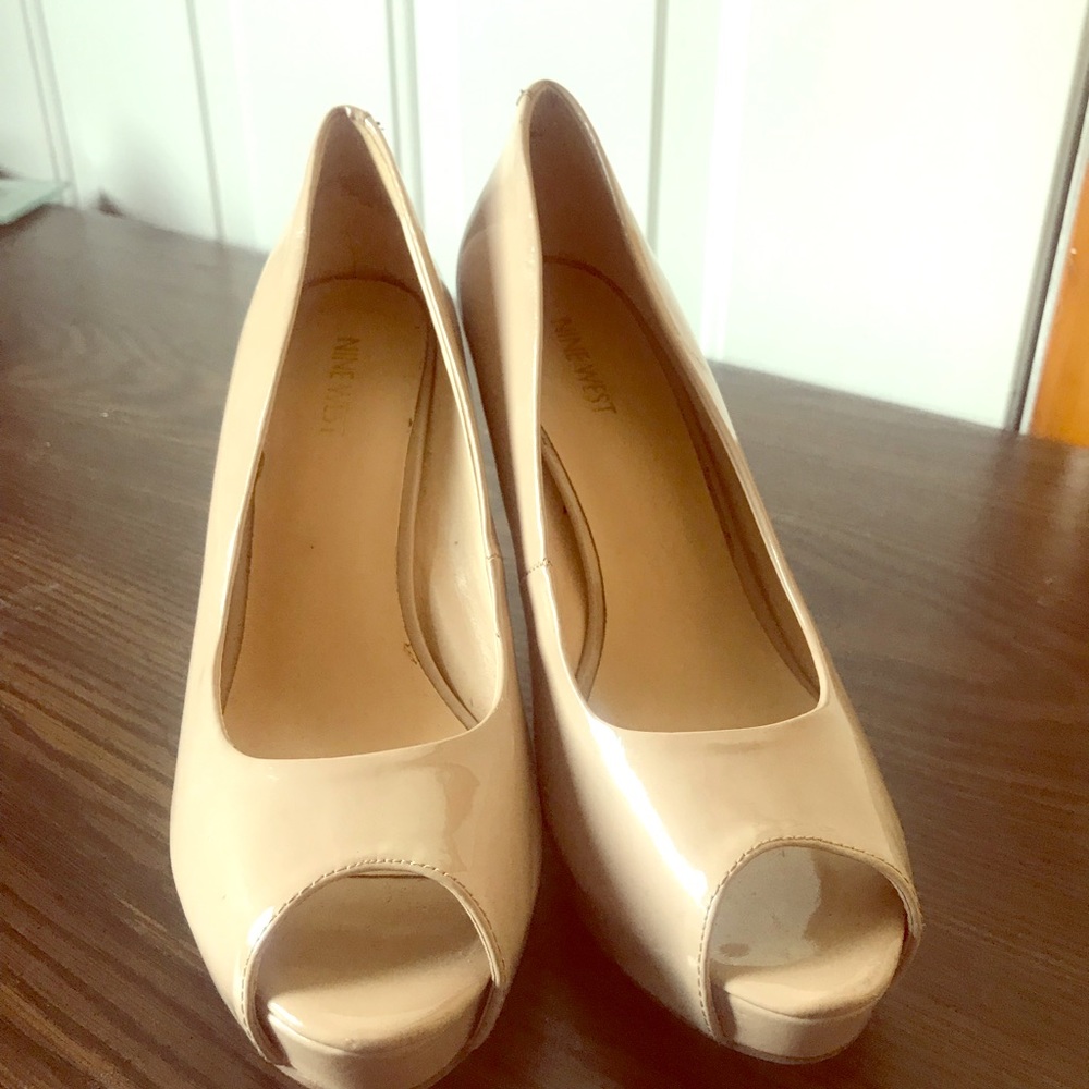 Nine West Nude Peeptoe Pumps